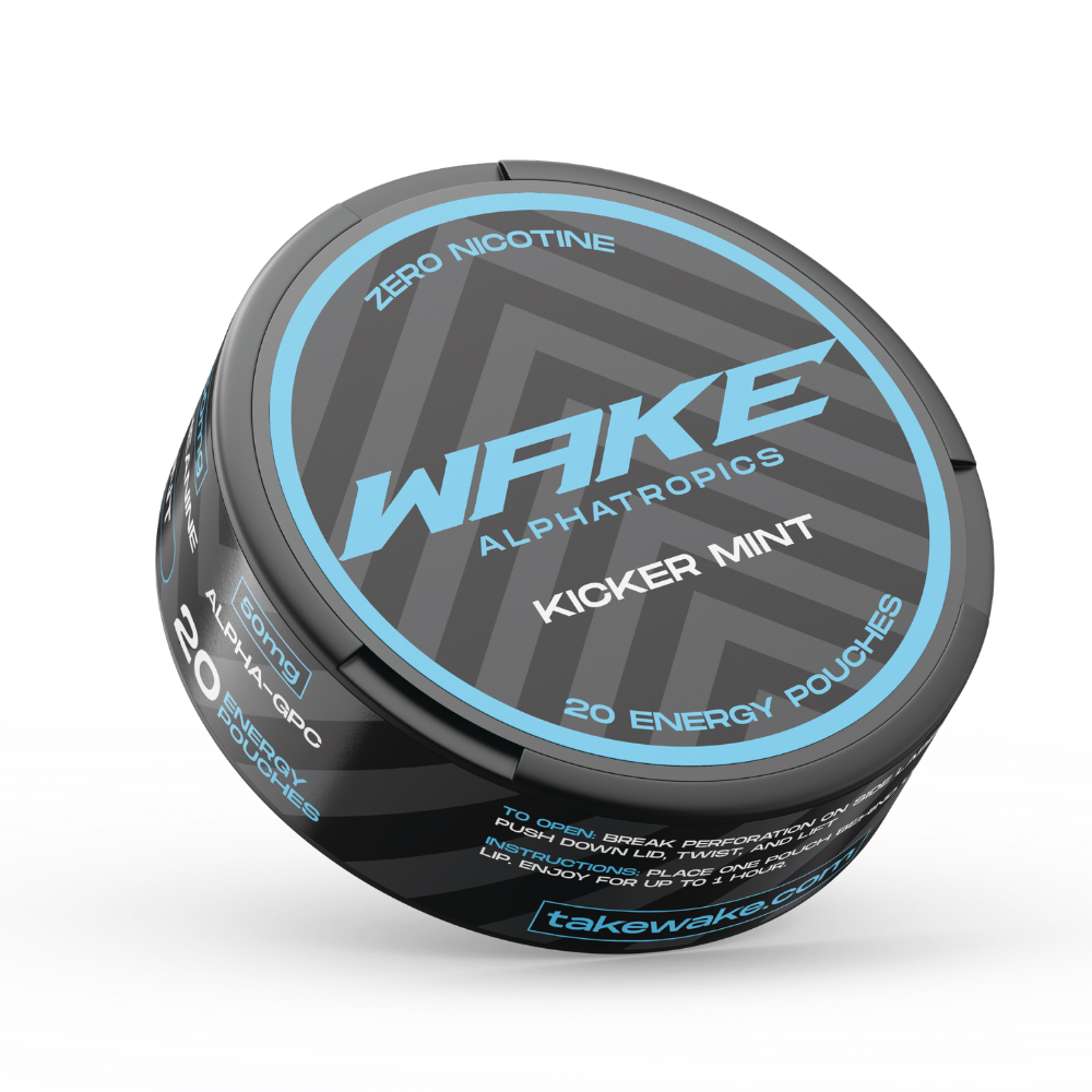 WAKE Kicker Mint energy pouch can